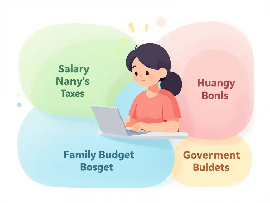 métaphore visuelle du budget salaire nounou 40h par semaine
