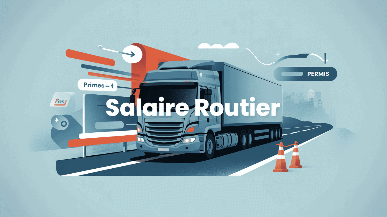 Illustration salaire routier métier camion France