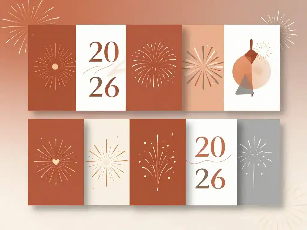 tendances design cartes virtuelles bonne année 2025