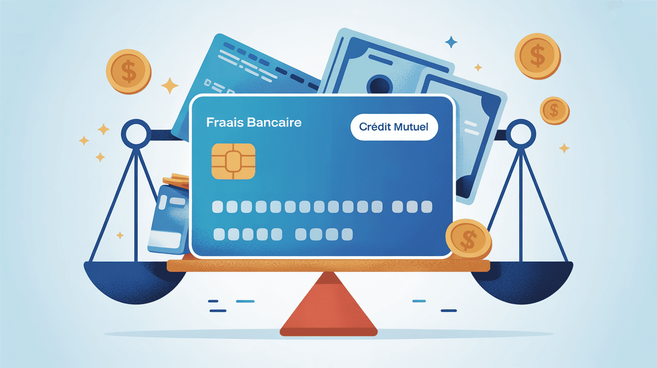 Illustration frais bancaires Crédit Mutuel carte balance