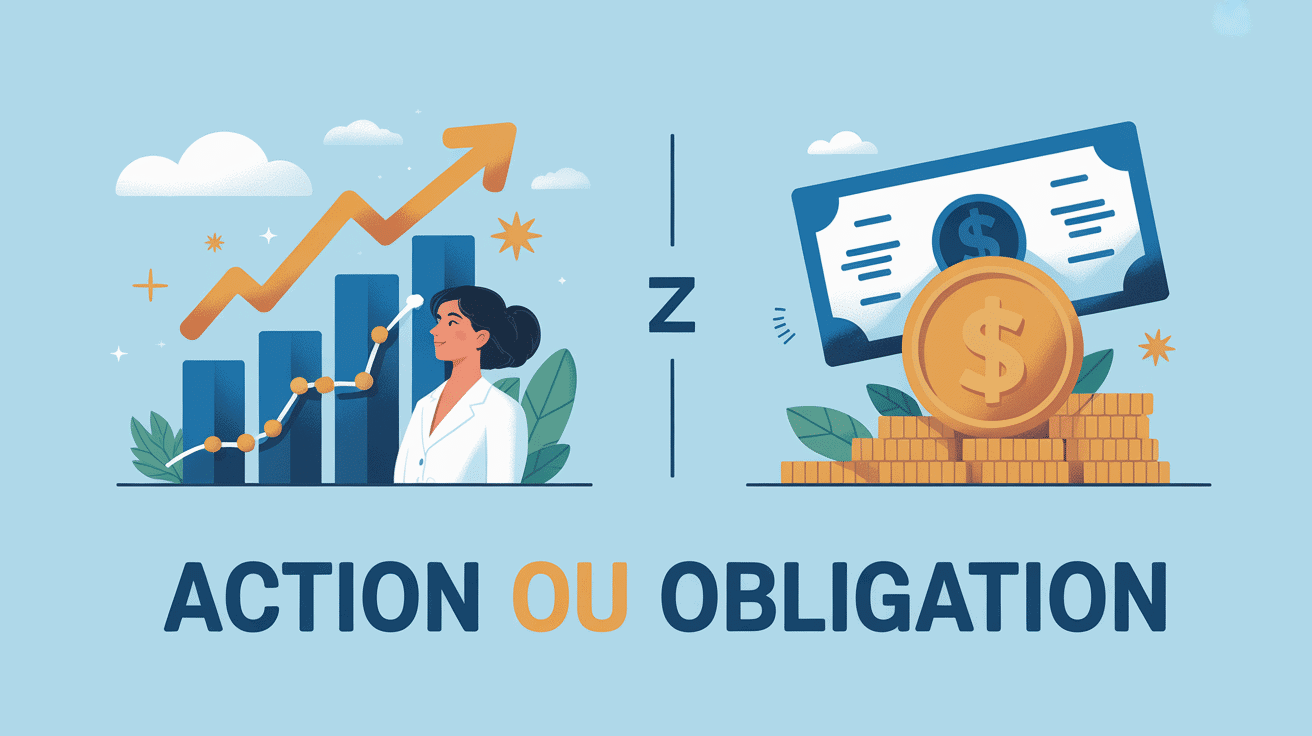 Illustration de la différence entre action et obligation en investissement
