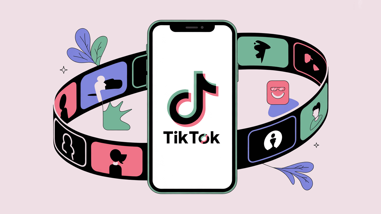 Illustration FYP TikTok, algorithme et stratégie