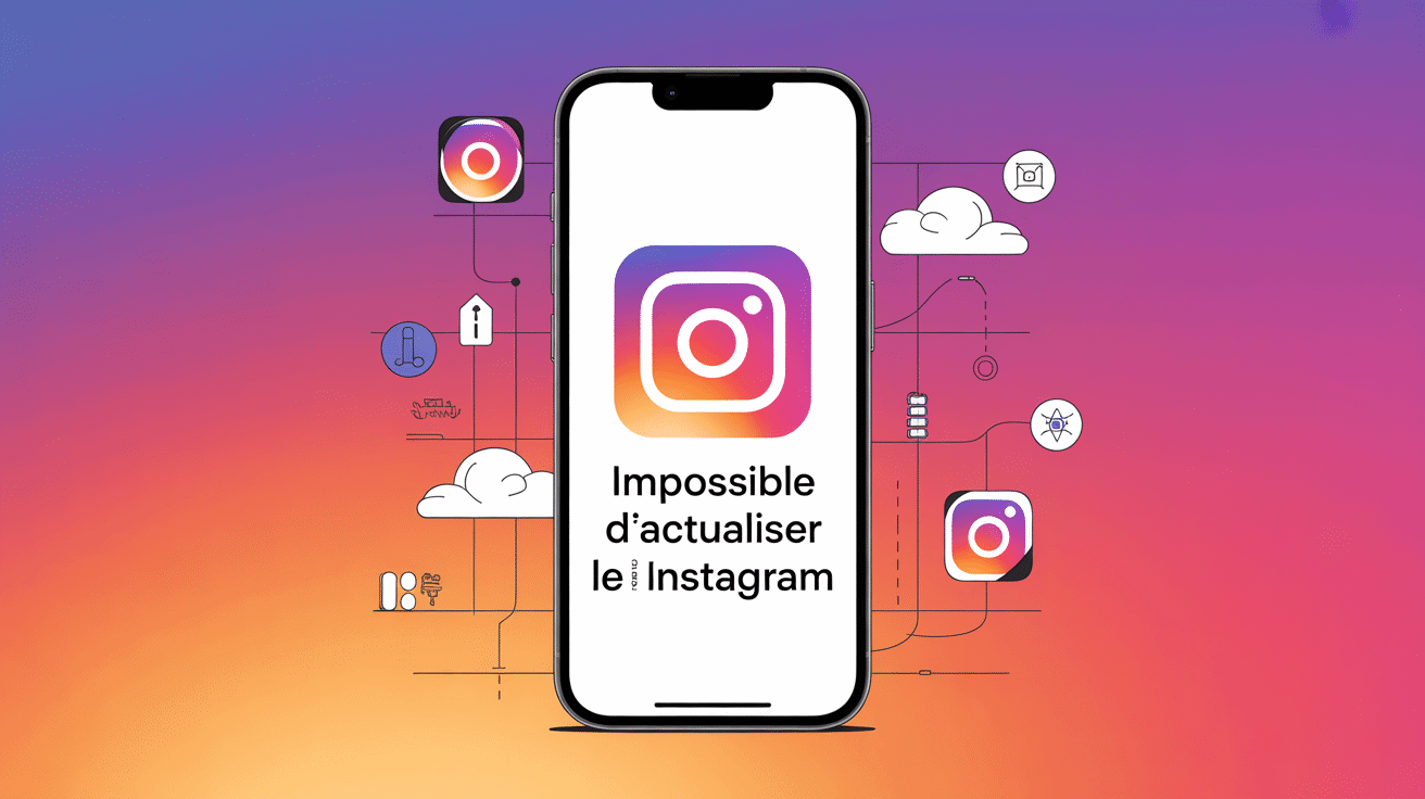 impossible d actualiser le fil instagram illustration connexion smartphone