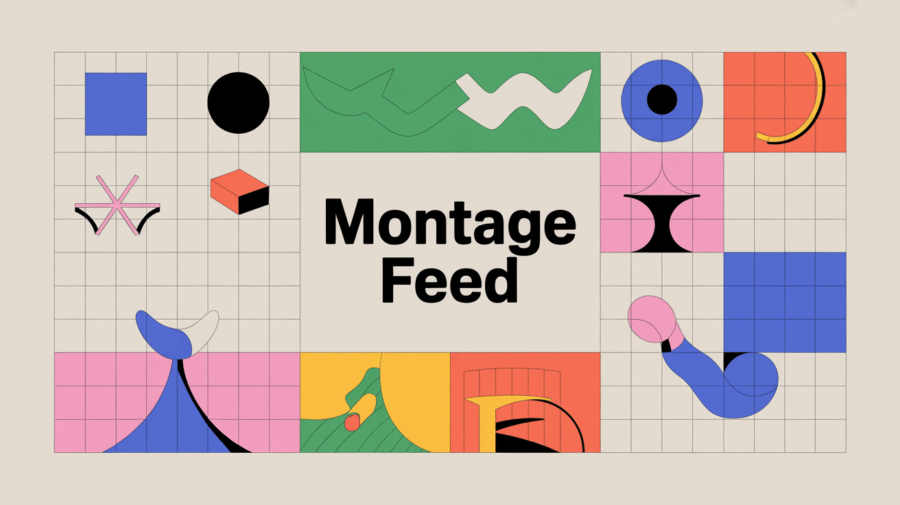 Montage feed symbolique sur réseaux sociaux