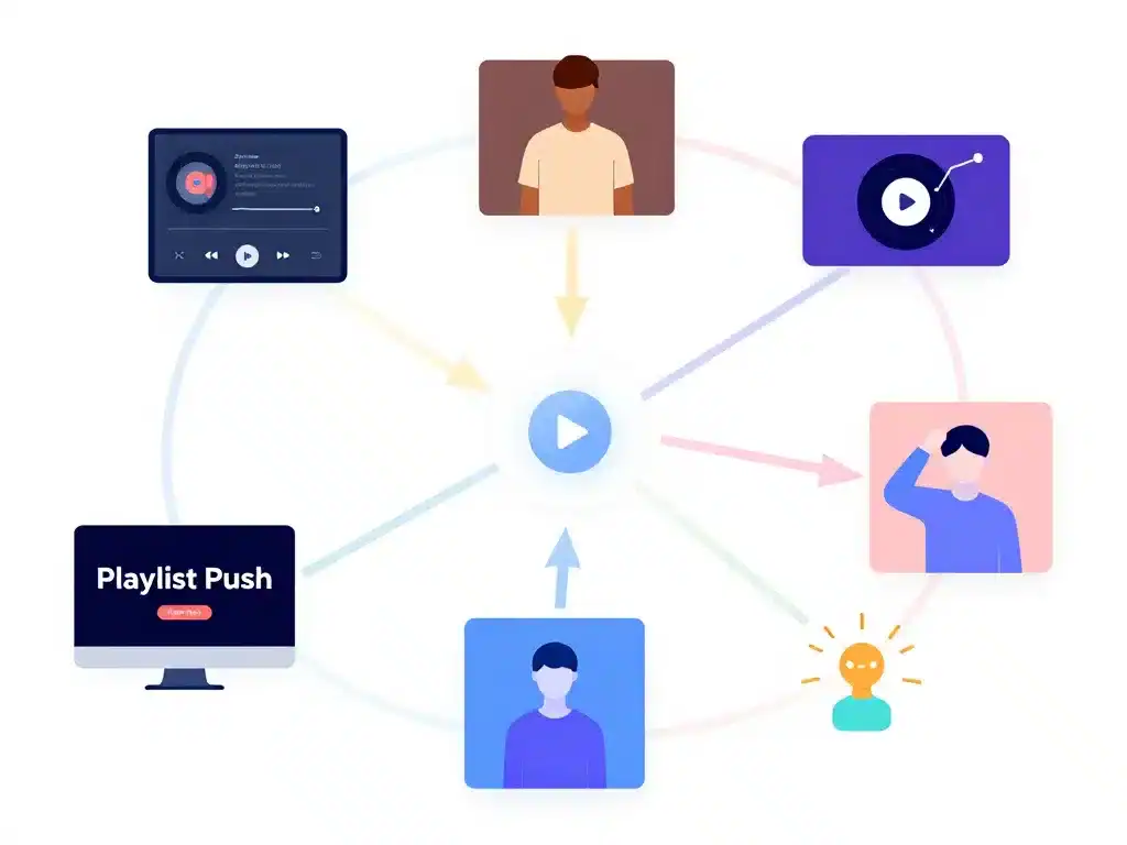 Schéma concept Playlist Push process artistes et playlists