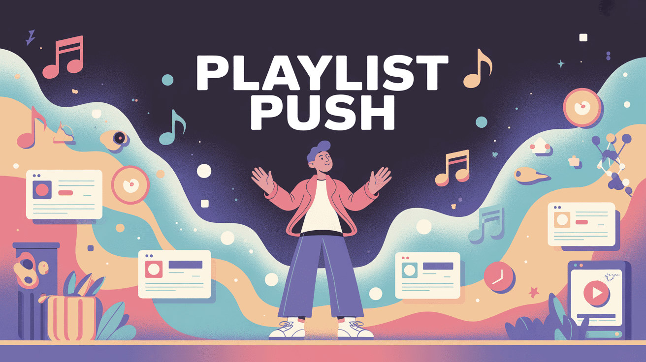 Illustration Playlist Push artistes et playlists flottantes