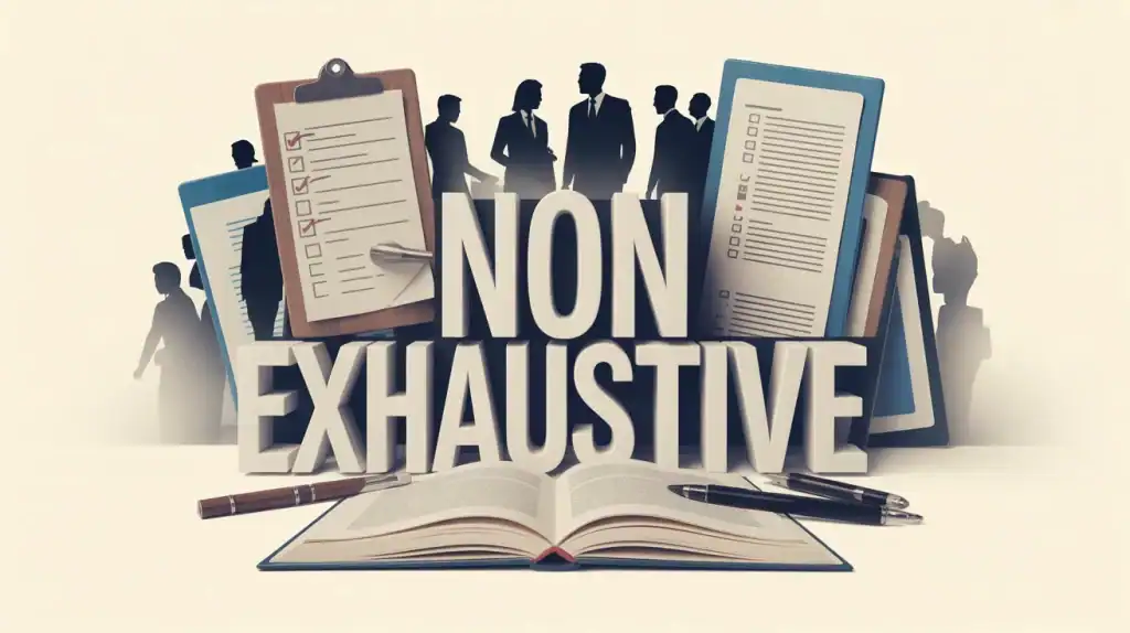 Illustration vectorielle moderne concept non exhaustive juridique