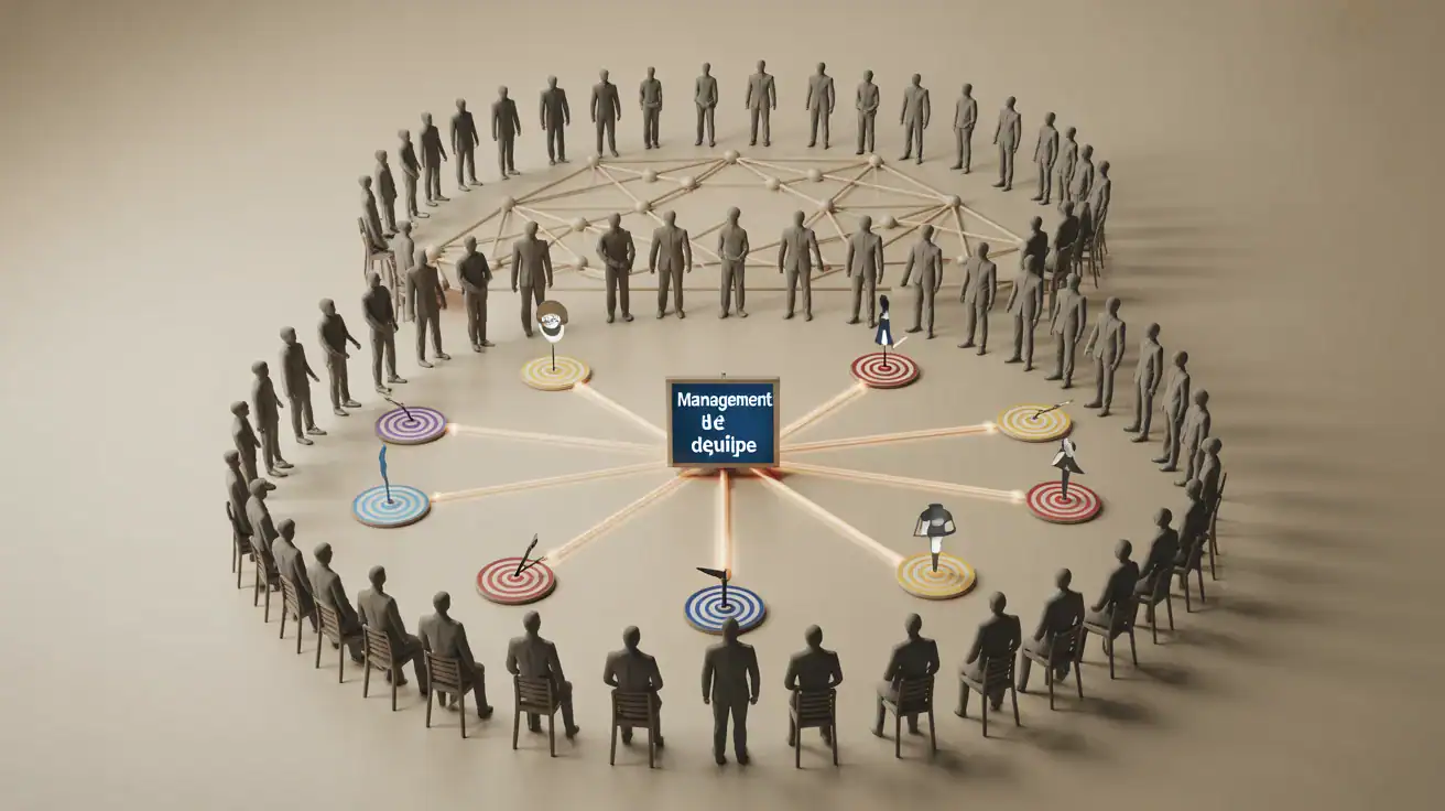 Illustration de management d'équipe et synergie de groupe