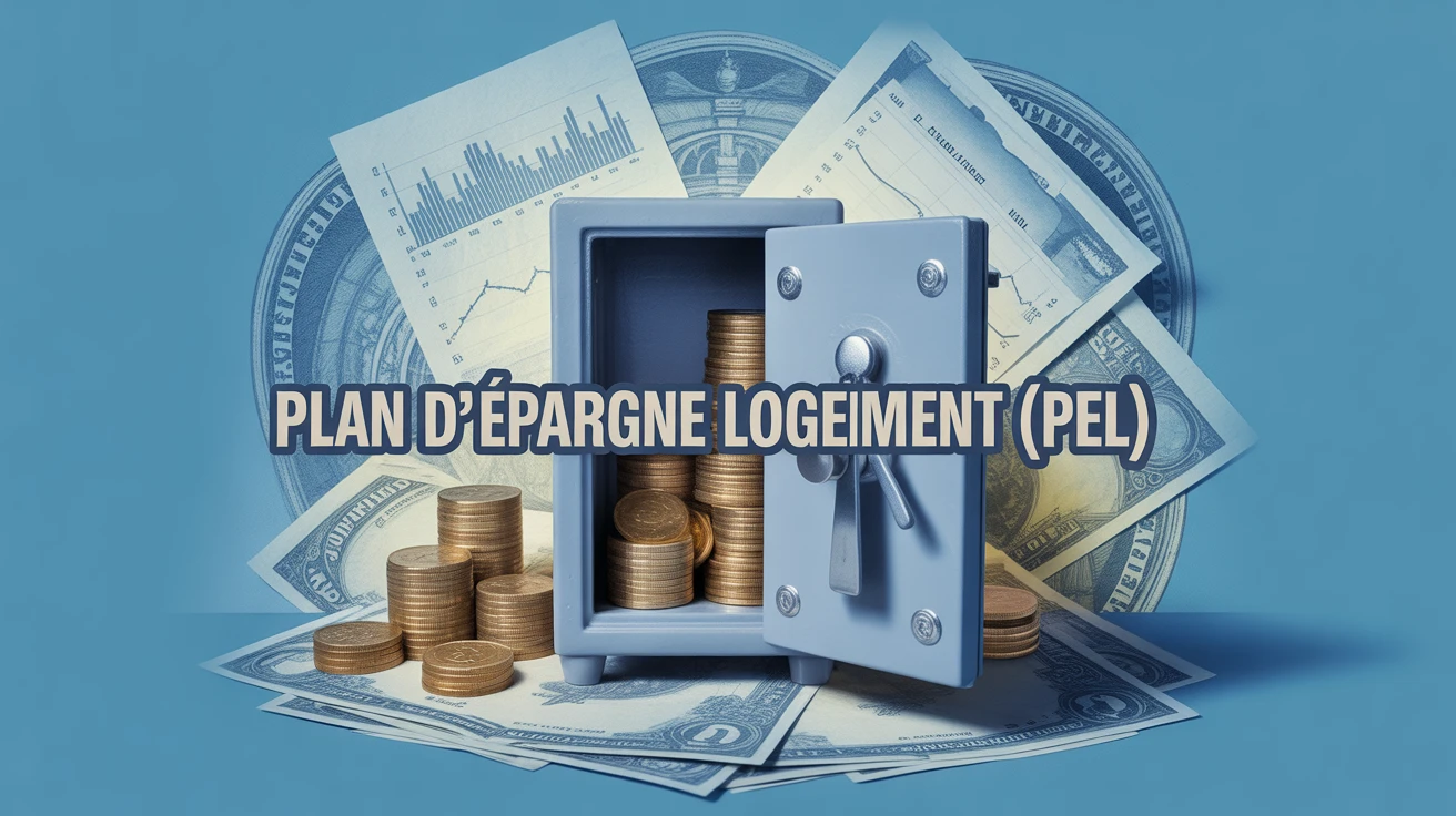 Coffre-fort ouvert avec éléments financiers pour Plan d’Épargne Logement PEL