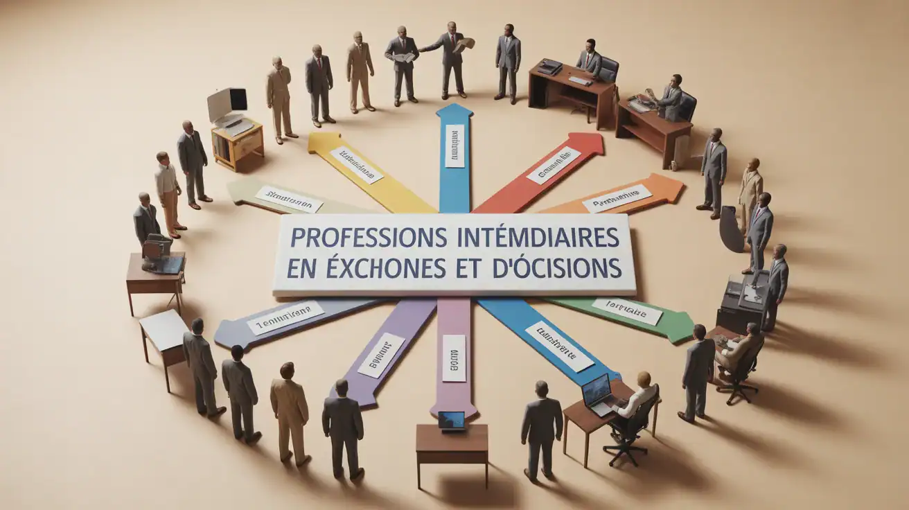 Illustration des professions intermédiaires en France, rôle pivot et progression travail