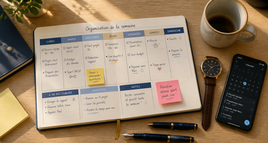 Organisation de la semaine : 5 étapes pour dompter votre agenda et réduire la charge mentale
