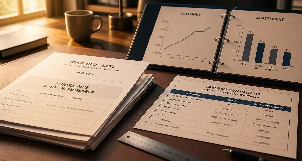 Auto entrepreneur ou sasu : comparaison des statuts et plafonds