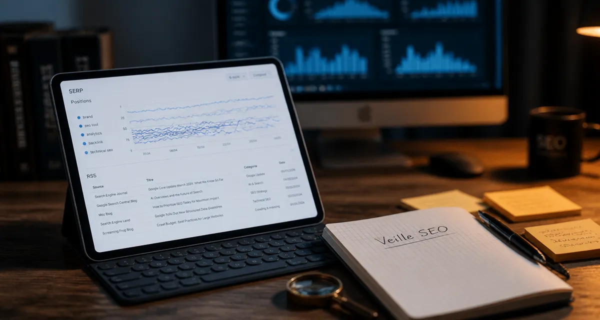 Blog seo marketing : veille SERP sur tableau de bord