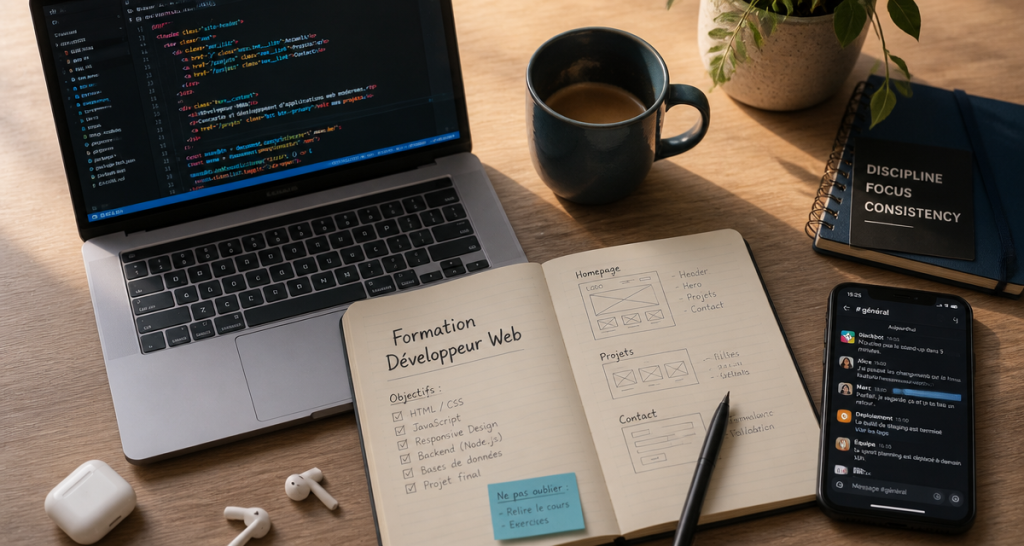 Formation développeur web à distance : le titre RNCP niveau 5 et 4 leviers pour réussir sa reconversion