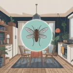 illustration cocon mouche dans maison moderne