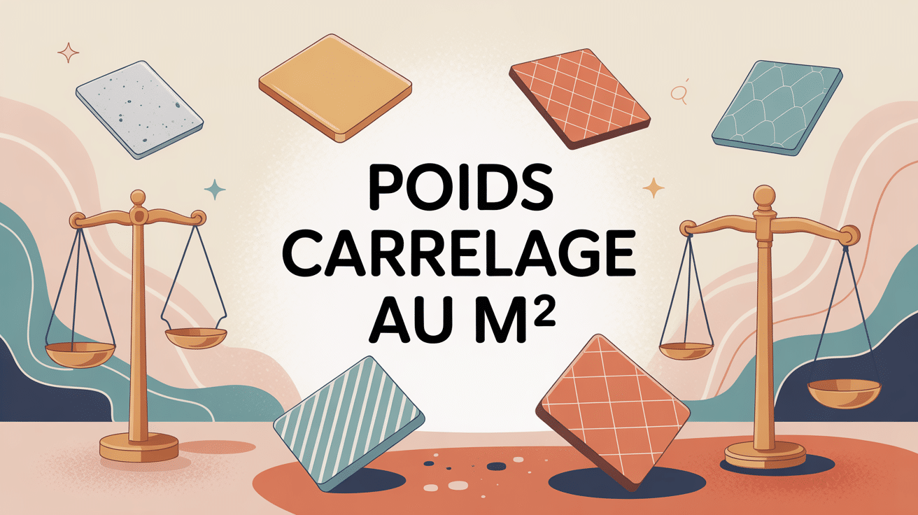 illustration poids carrelage au m2 différents types