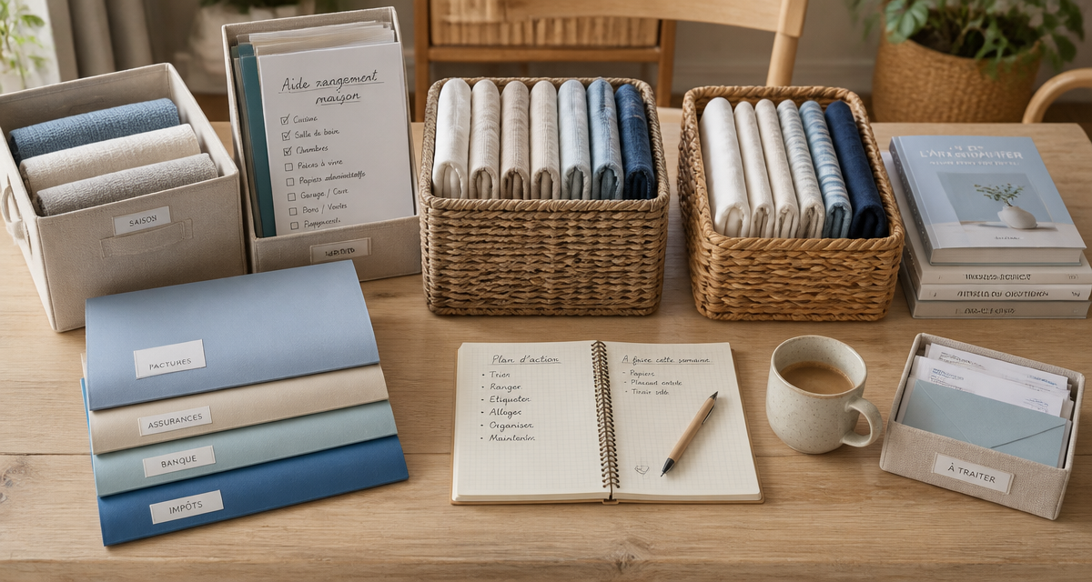 aide rangement maison table organisée