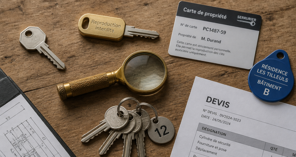 faire des double de clé carte propriété devis