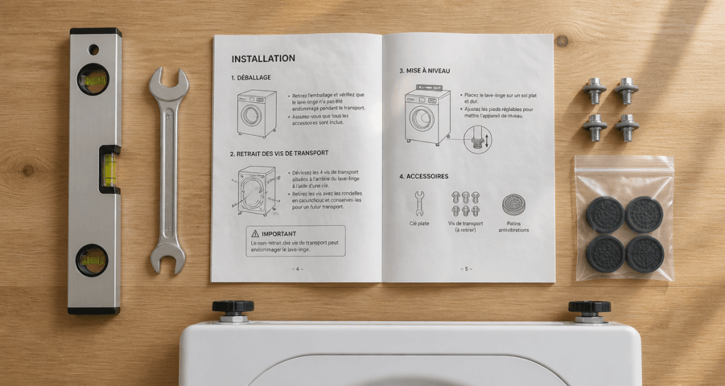installer machine à laver outils installation