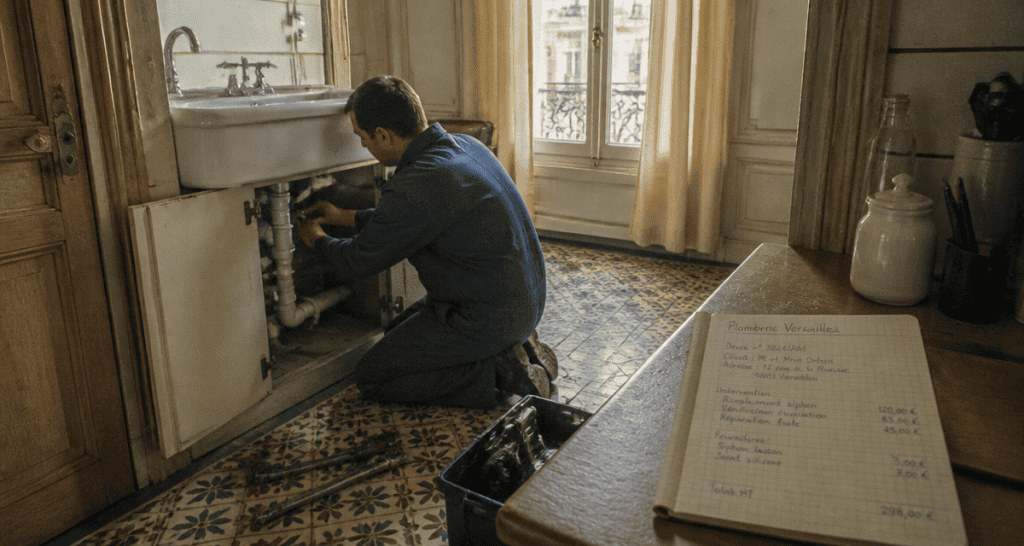 plombier versailles sous évier ancien