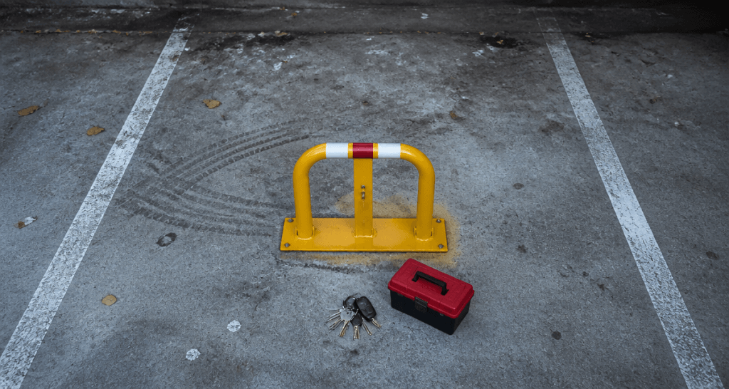 protection pour place de parking arceau jaune