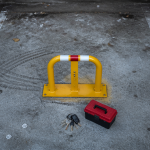 protection pour place de parking arceau jaune