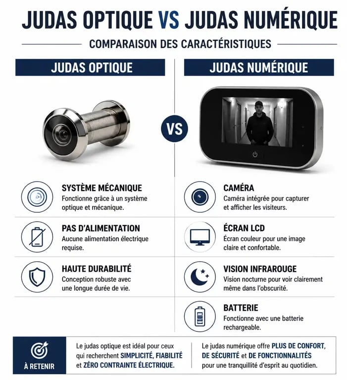 Comparatif entre judas optique et judas numérique pour sécuriser une porte d'entrée