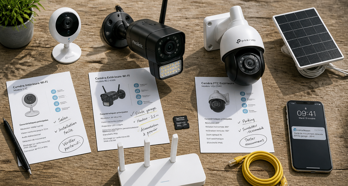 quelle camera de surveillance choisir différents modèles sur table