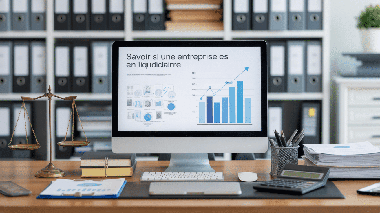 Bureau moderne avec documents officiels et balance de justice