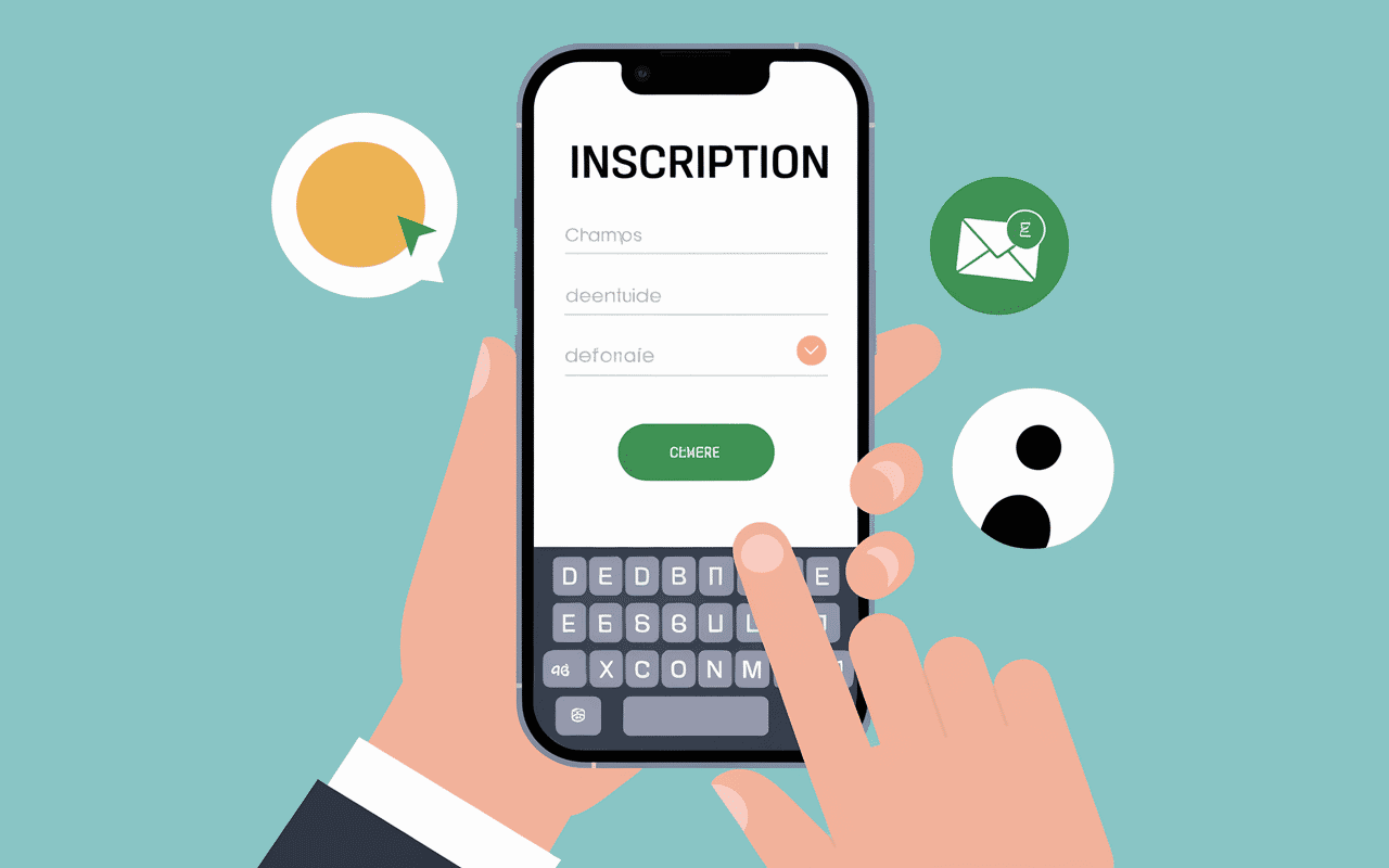 formulaire inscription tenup smartphone