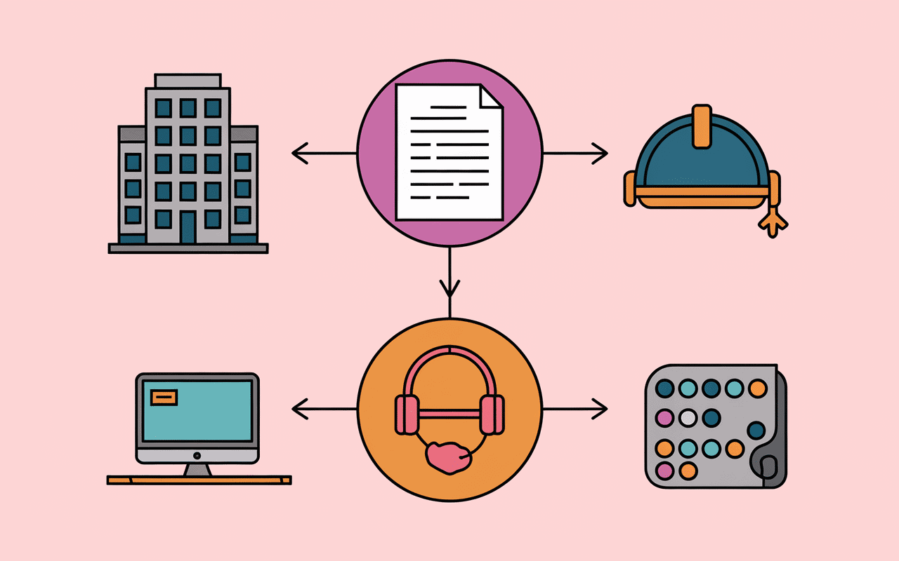 schema modele contrat de sous traitance illustration vectorielle minimaliste