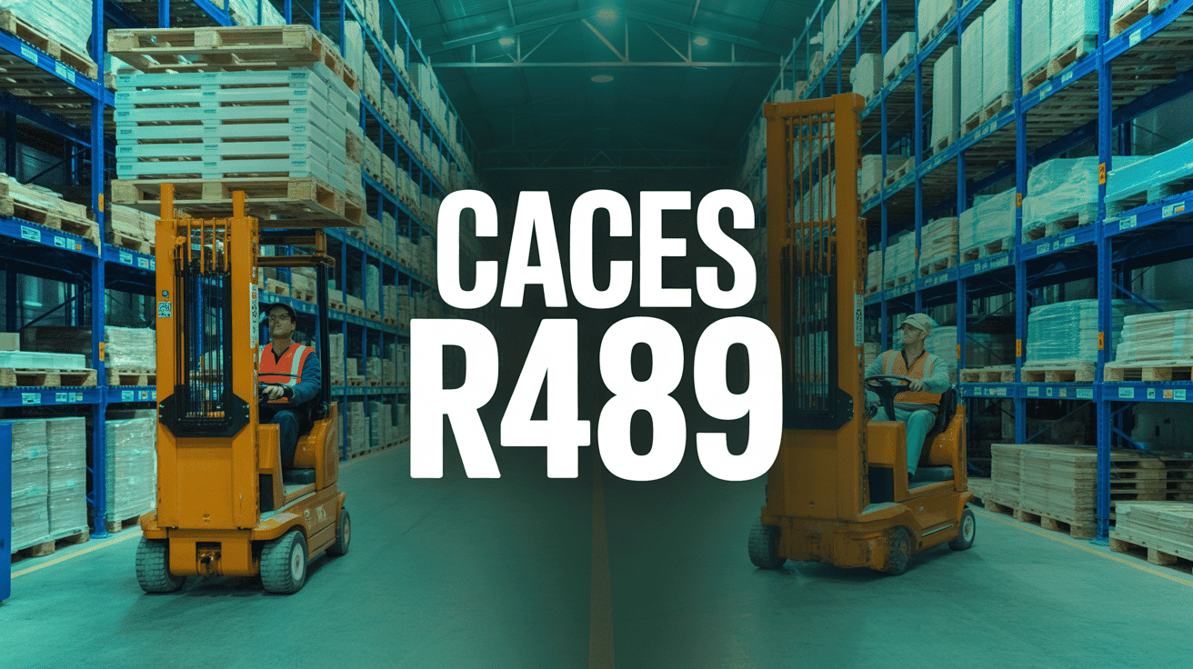 entrepot moderne avec chariots caces r489 en action