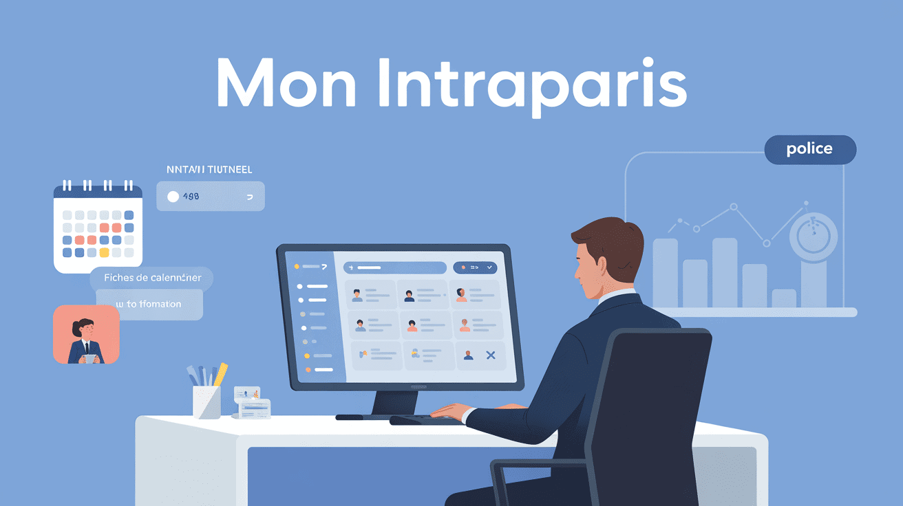 Interface Mon IntraParis sur ordinateur portable