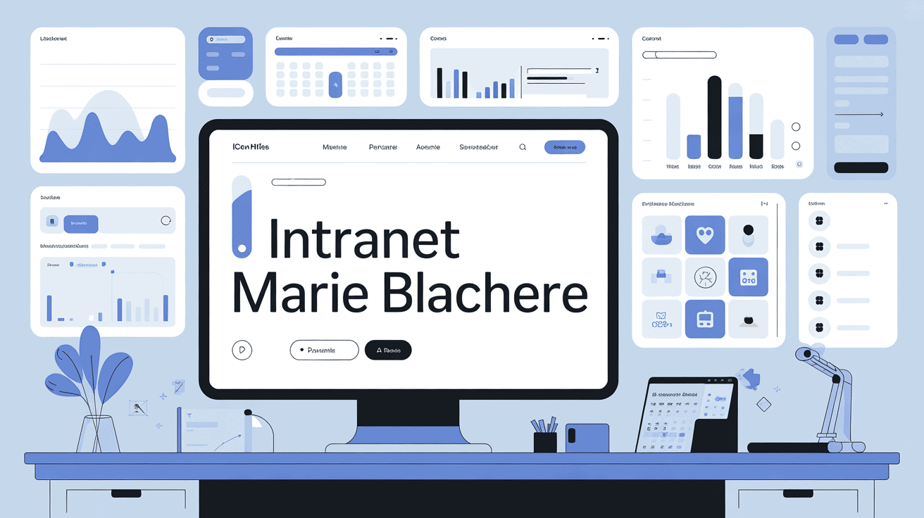 Interface moderne de l'intranet Marie Blachère avec tableaux de bord