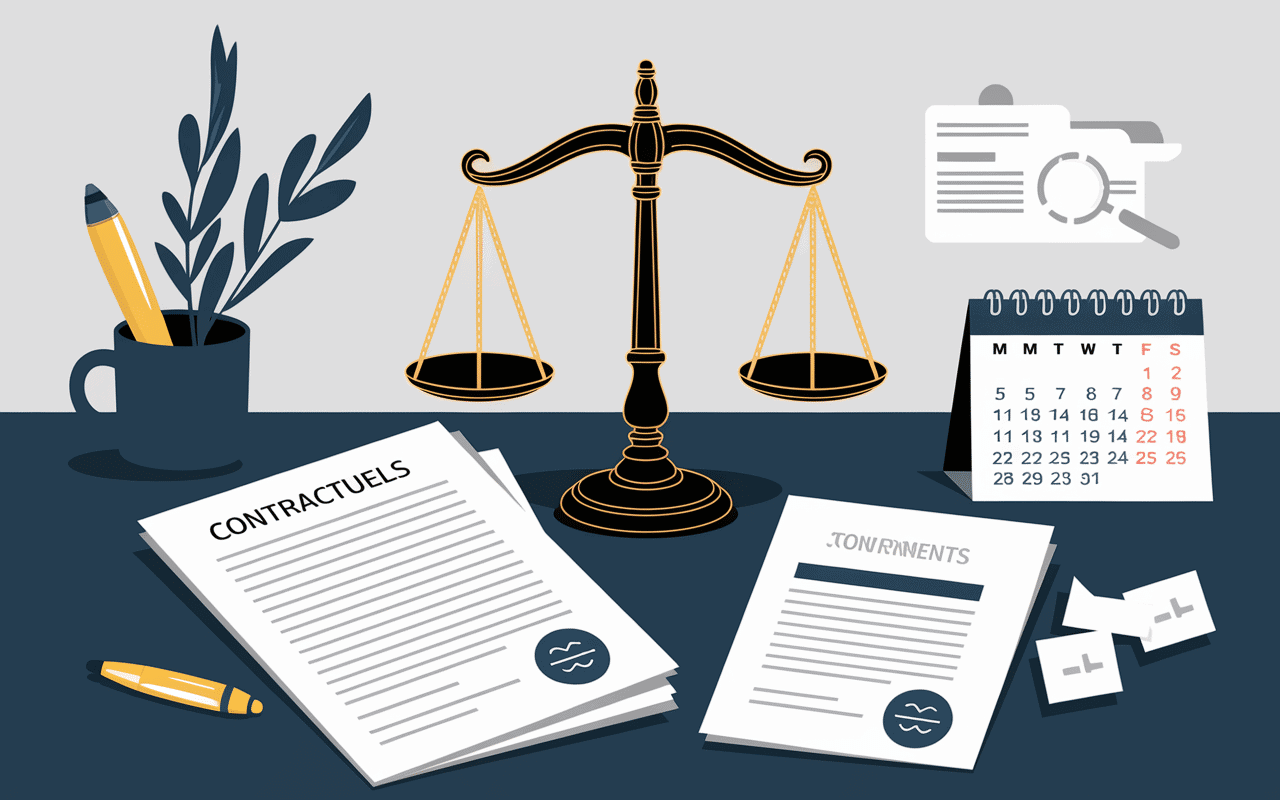 Balance de justice et documents CDD