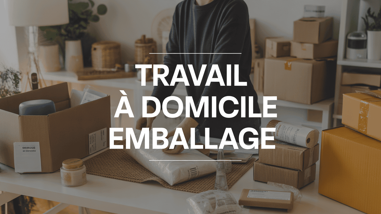Personne emballant des produits à domicile