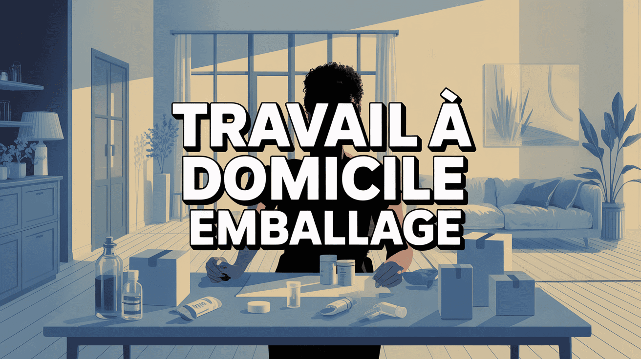 Scène de travail à domicile avec emballage