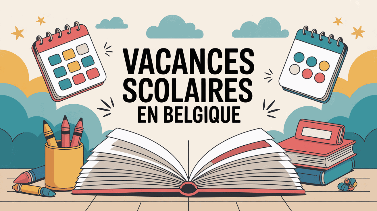 Illustration calendrier vacances scolaires Belgique