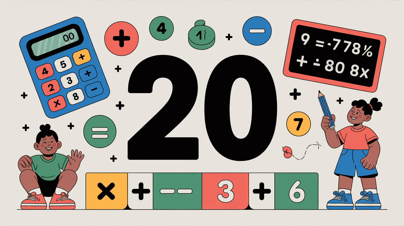 illustration tables de 20 chiffres et calculs