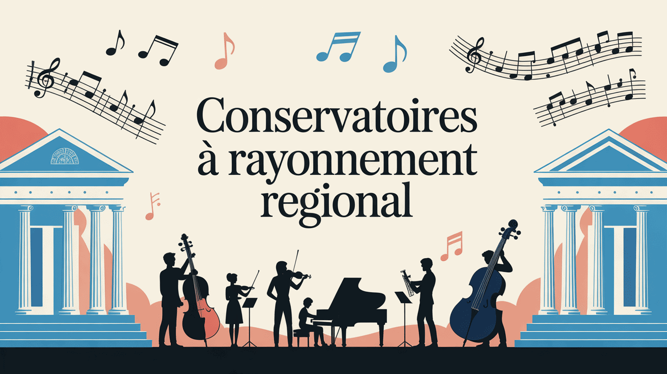 Bâtiment de conservatoire à rayonnement régional administration municipale avec musiciens