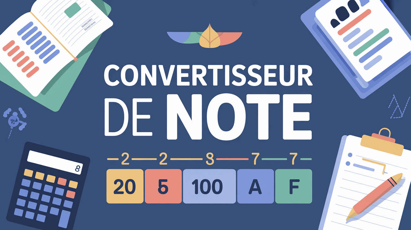 Illustration convertisseur note avec echelles 20 100 lettres