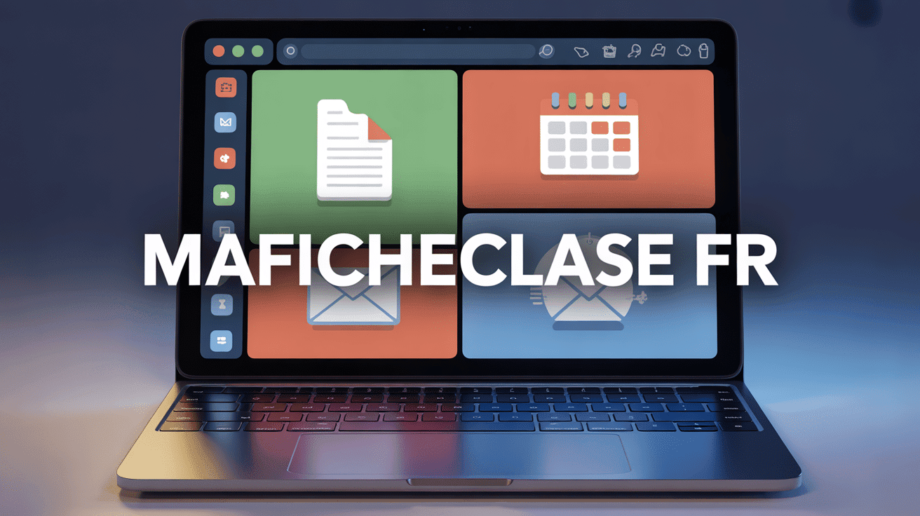interface maficheclasse fr écran ordinateur sections colorées