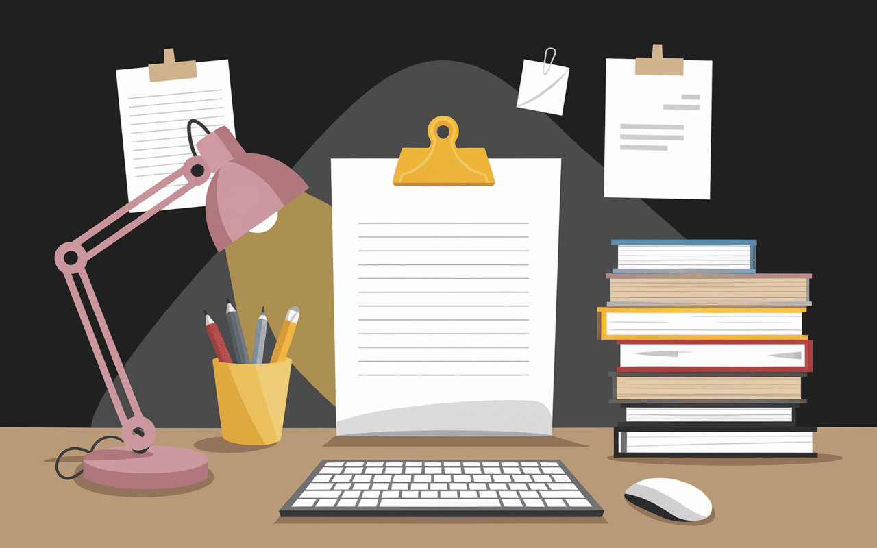 Bureau avec lettre et stylo, lettre de demission pour un lycée