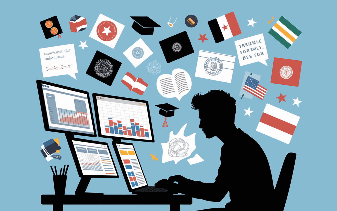 Etudiant utilisant convertisseur note pour dossiers internationaux