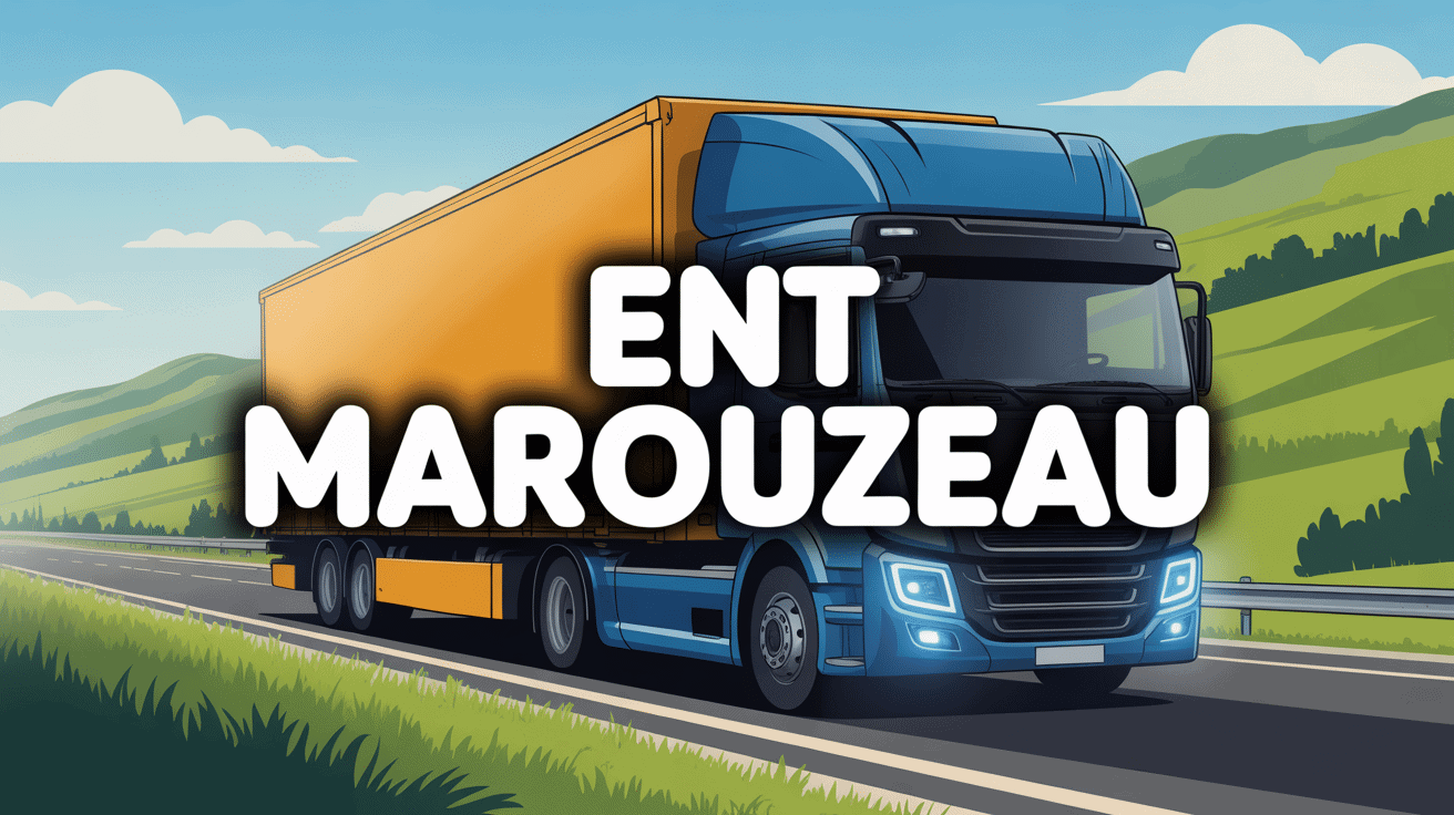 camion ent marouzeau sur route verte