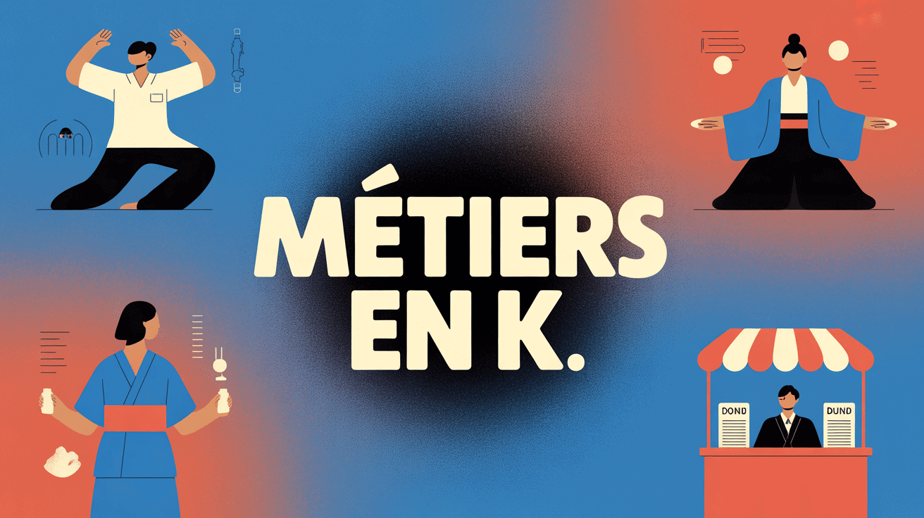 Illustration metier en k silhouettes professionnelles diverses