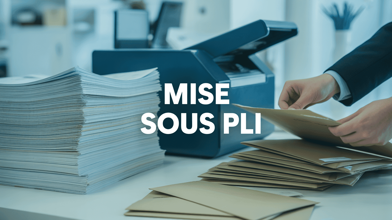 Mise sous pli professionnelle bureau moderne machine automatique