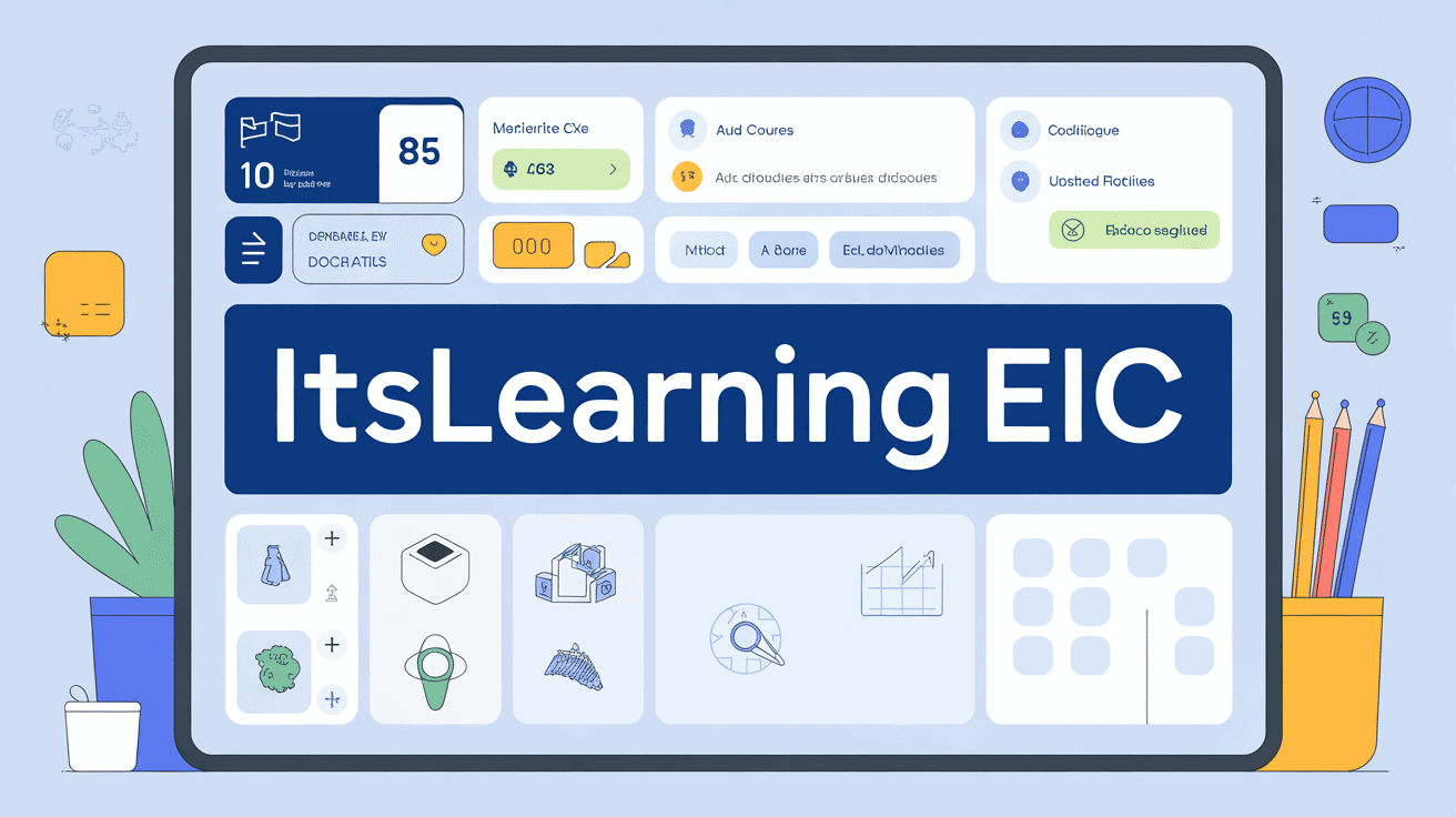 Interface itslearning eic sur ordinateur avec dashboard digital
