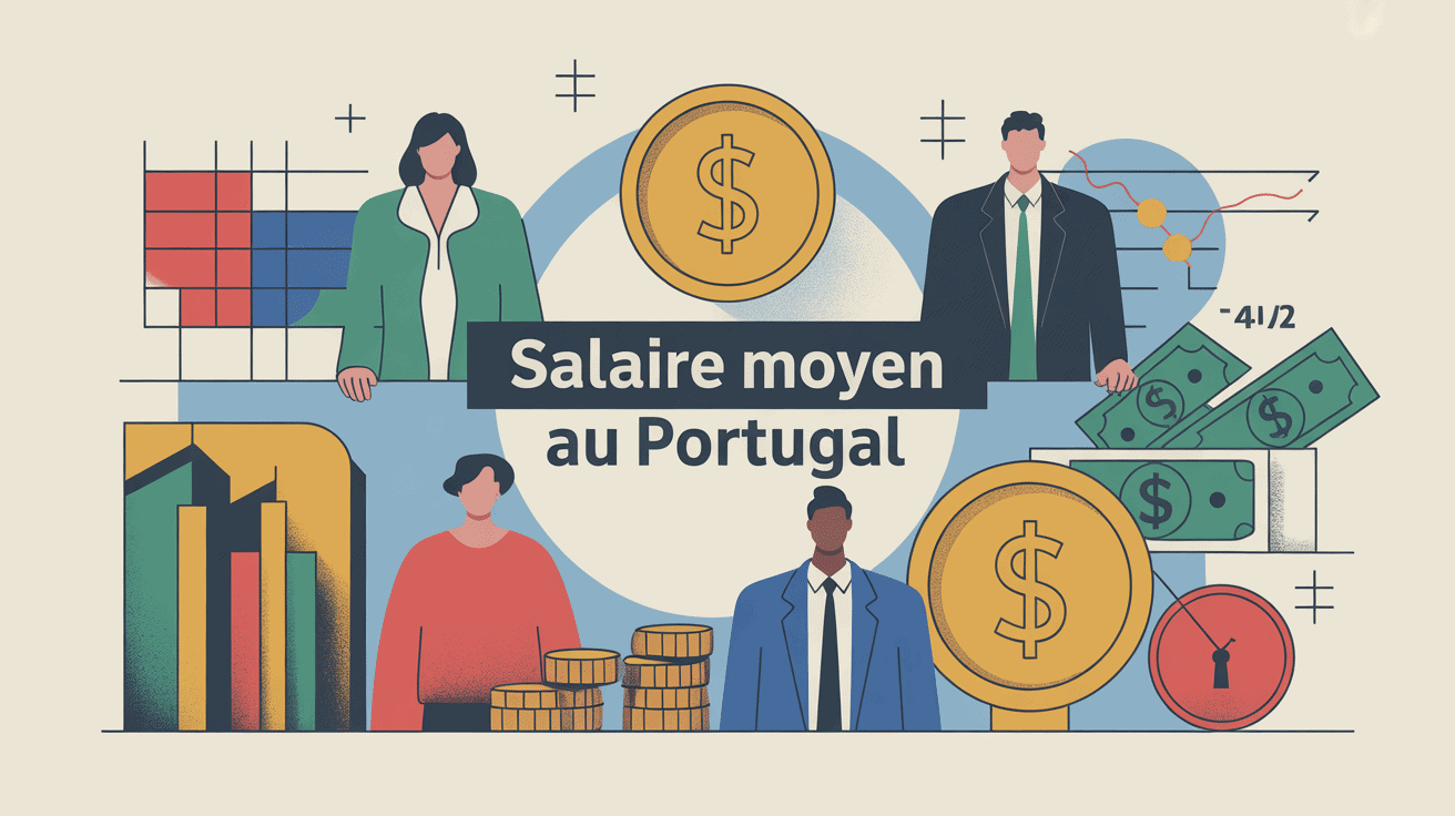 illustration stylisée salaire moyen au portugal