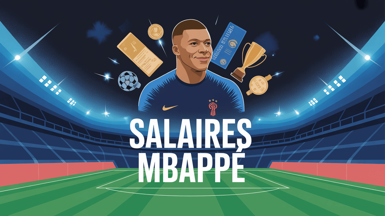 salaires mbappe, illustration dynamique football et fortune